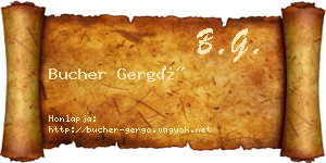 Bucher Gergő névjegykártya